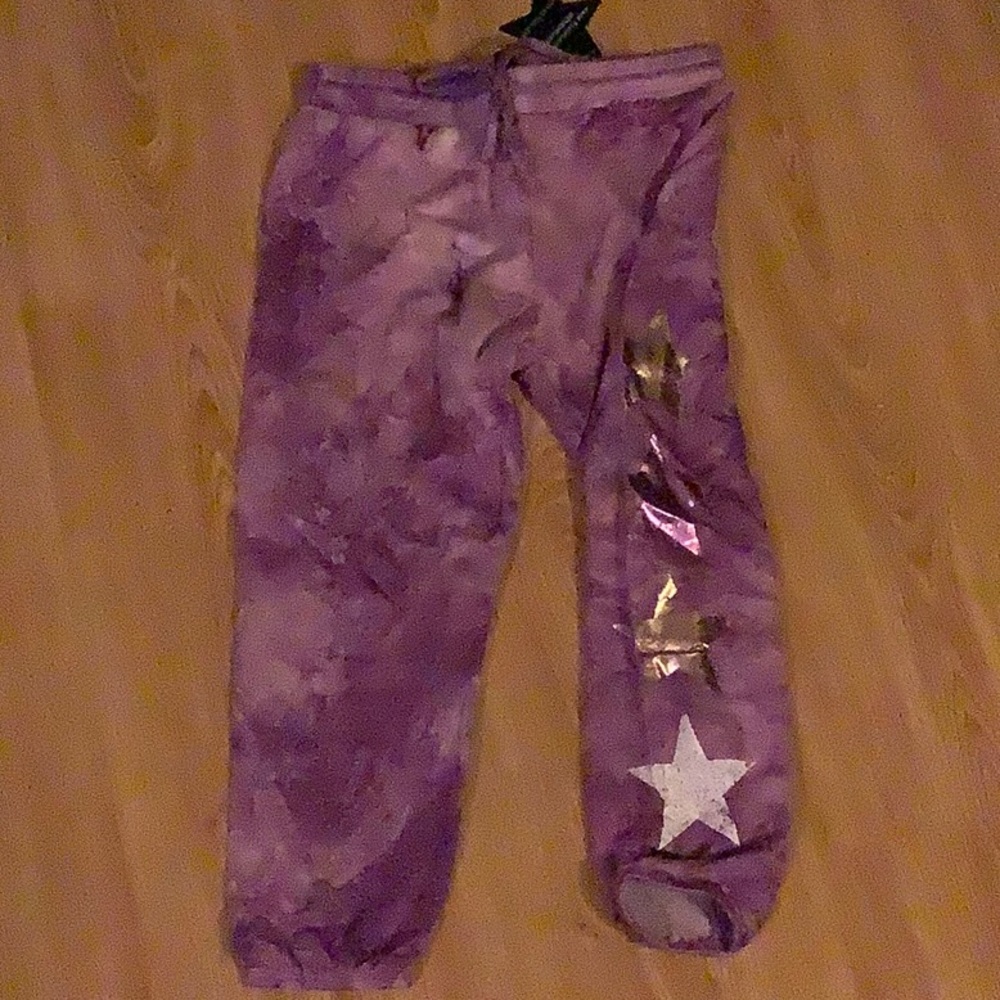 Cozy Sweatpants Violet Tie Dye w/stars